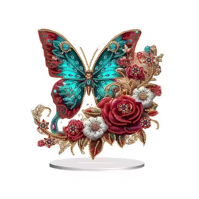 Il Filo di Arianna Soprammobile Diamond Painting plexiglass farfalla