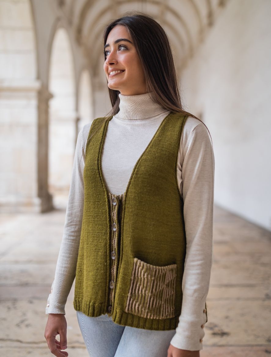 Rosarios4 TJ de Outono Musgo schema maglia donna