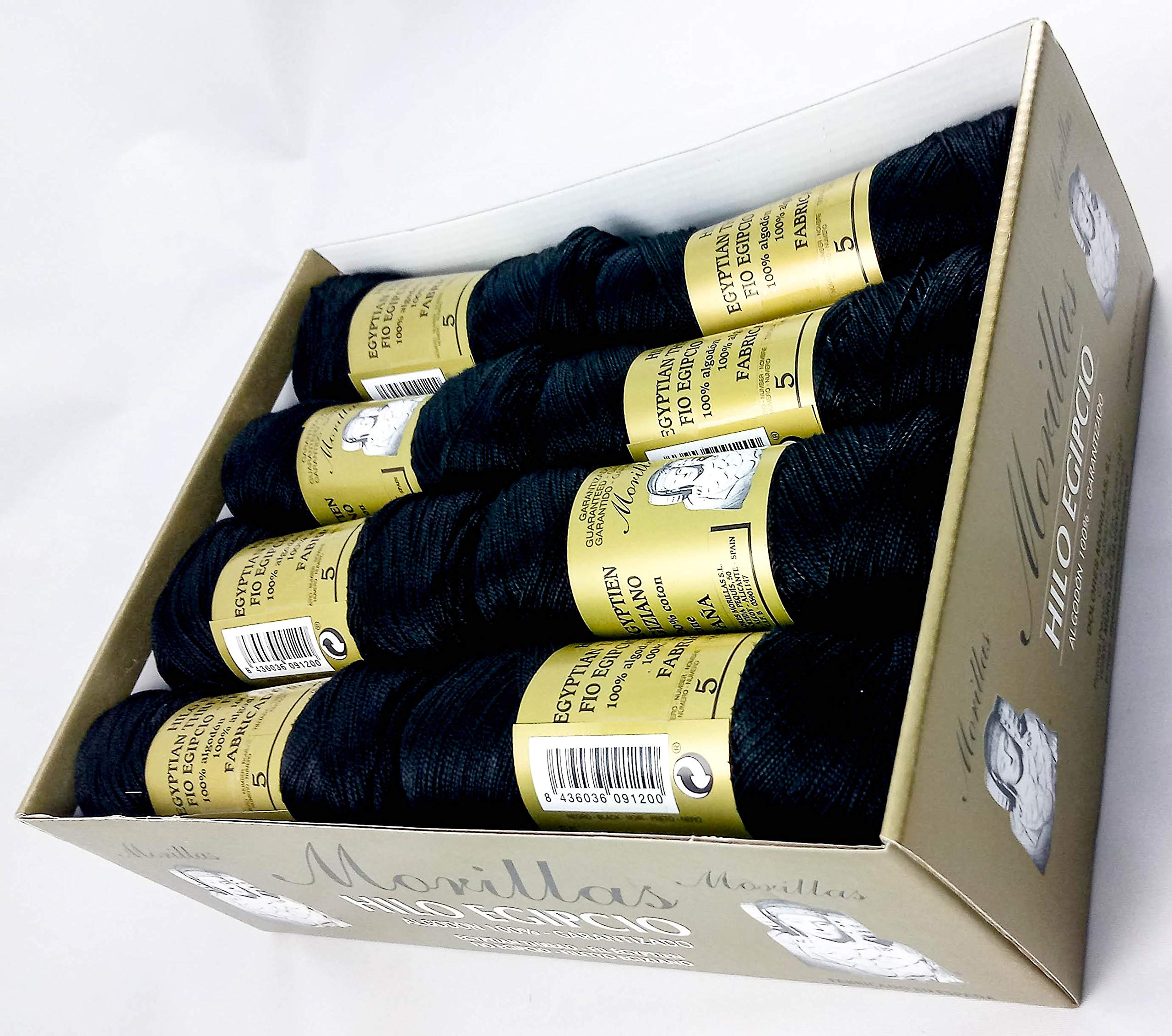 Morillas Zepelines Ne 5/2 cotone perlato nero 16pz