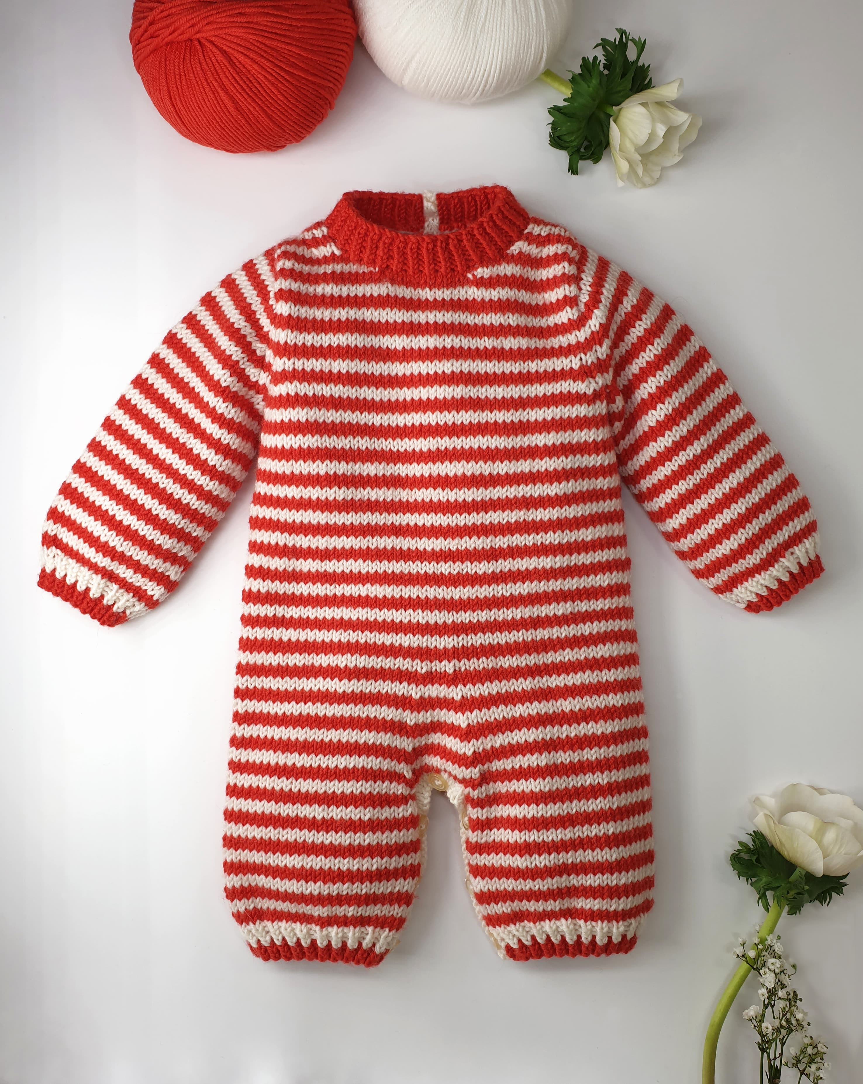 Annyblatt Hêtre tutina neonato kit maglia taglia 1 rosso e naturale