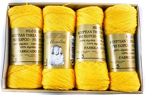 Morillas Zepelines Ne 5/2 cotone perlato giallo 9 x8 tinta unita