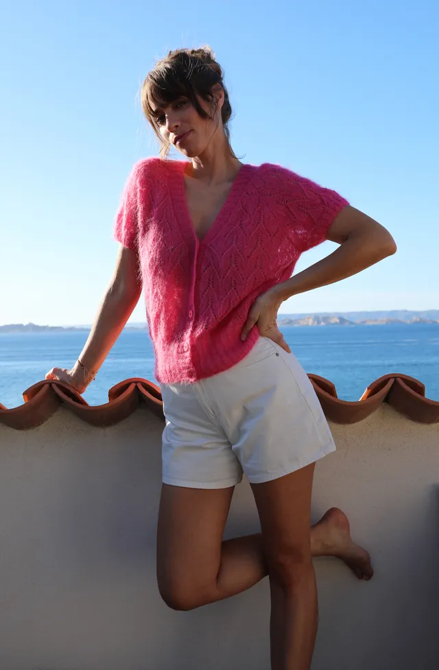 Annyblatt Honey Moon Amaya gilet modello maglia mohair