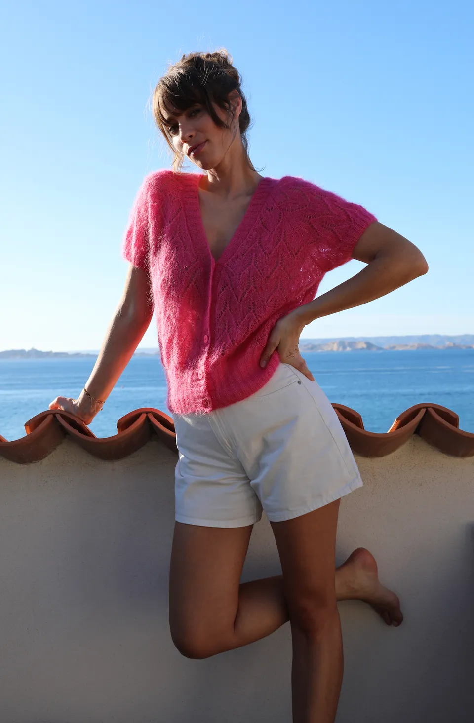 Annyblatt Honey Moon Amaya gilet modello maglia mohair