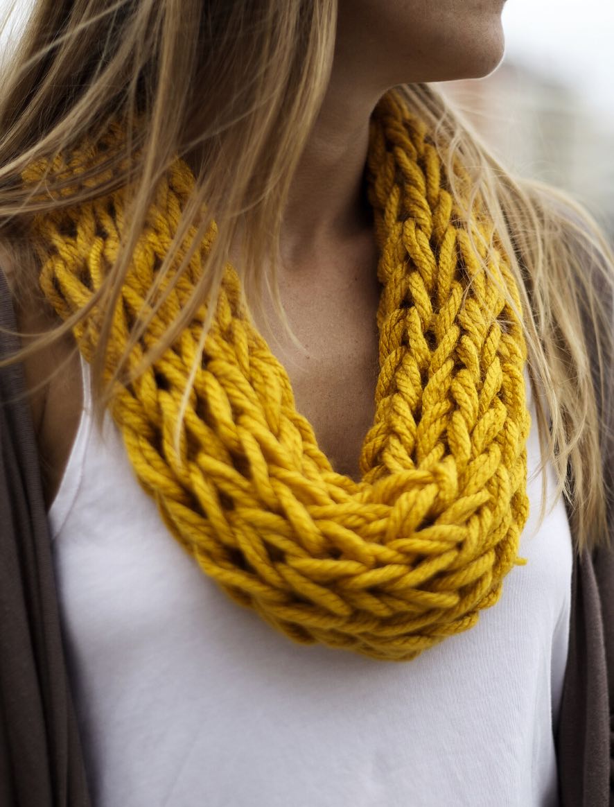Rosarios4 Mostarda 124 modello collo finger knitting