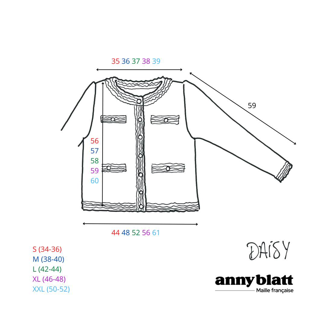 Annyblatt Daisy giacca kit maglia mohair S naturale mandorla