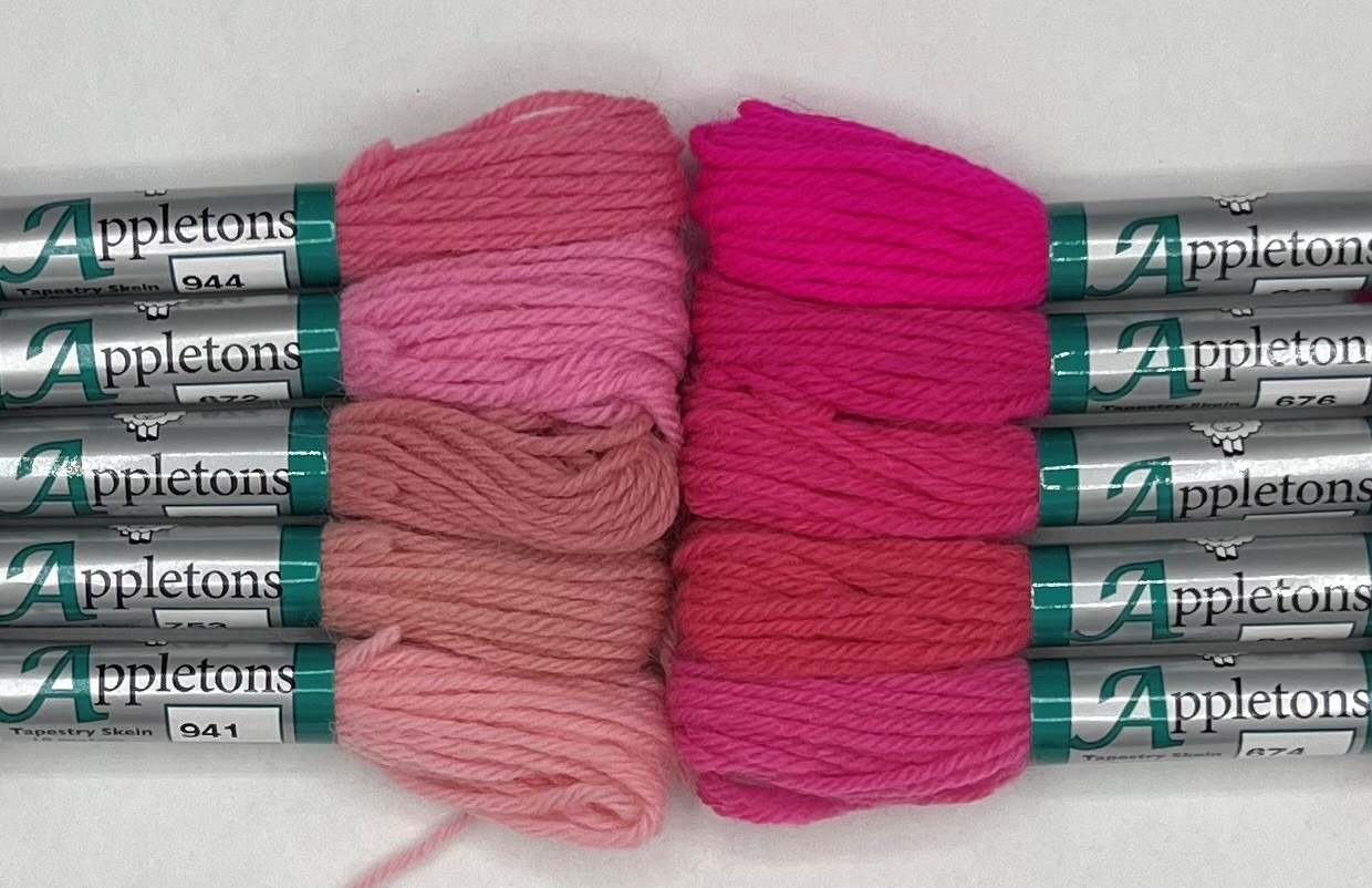 Appleton Tapestry 4 Ply filato rosa set colori