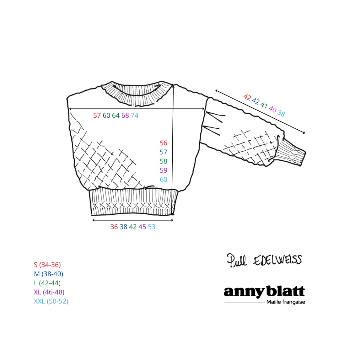 Anny Blatt Edelweiss kit pull merino Naturel taglia M