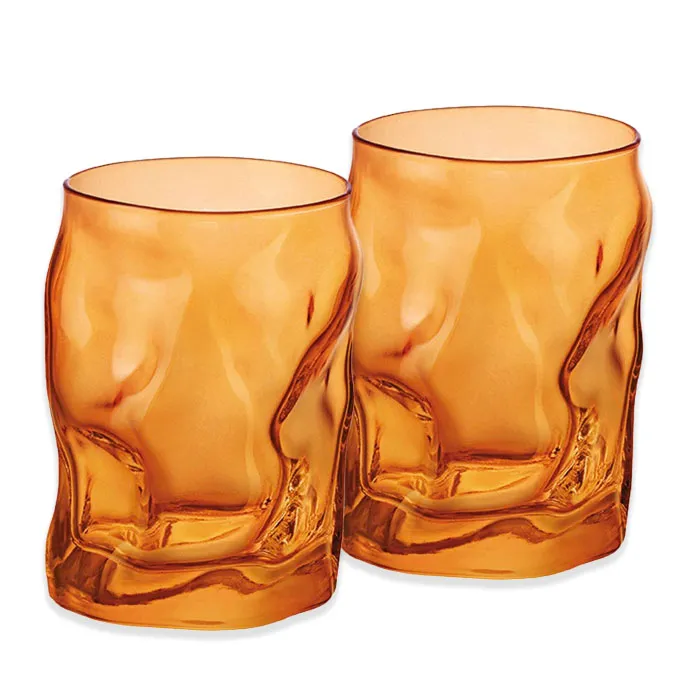 Gomitolorosa Set 6 Bicchieri Vetro Arancio