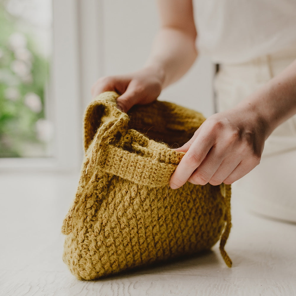 Pascuali Lunti schema uncinetto clutch cotone mohair