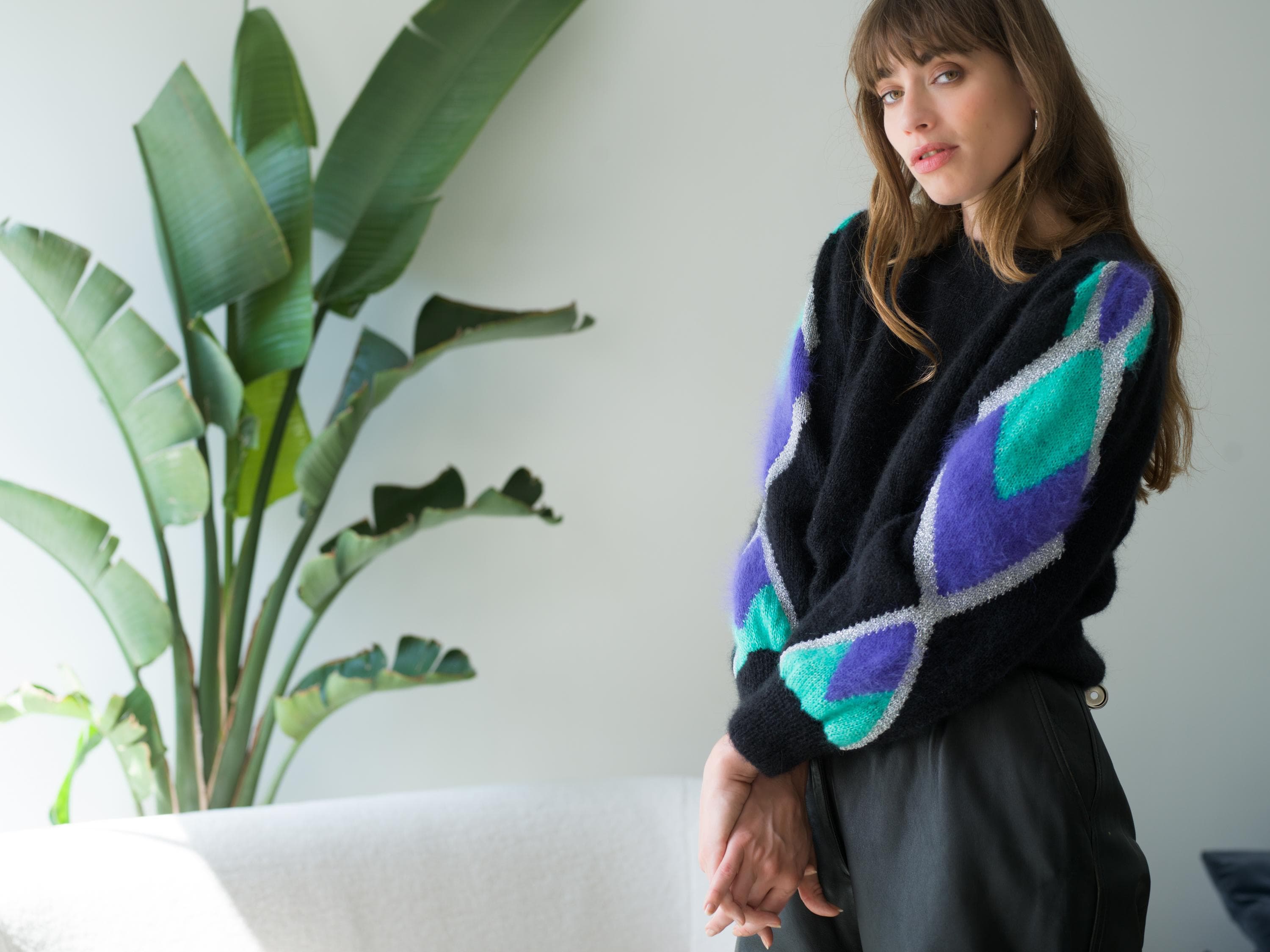 Annyblatt Diamant kit maglia pullover mohair jacquard