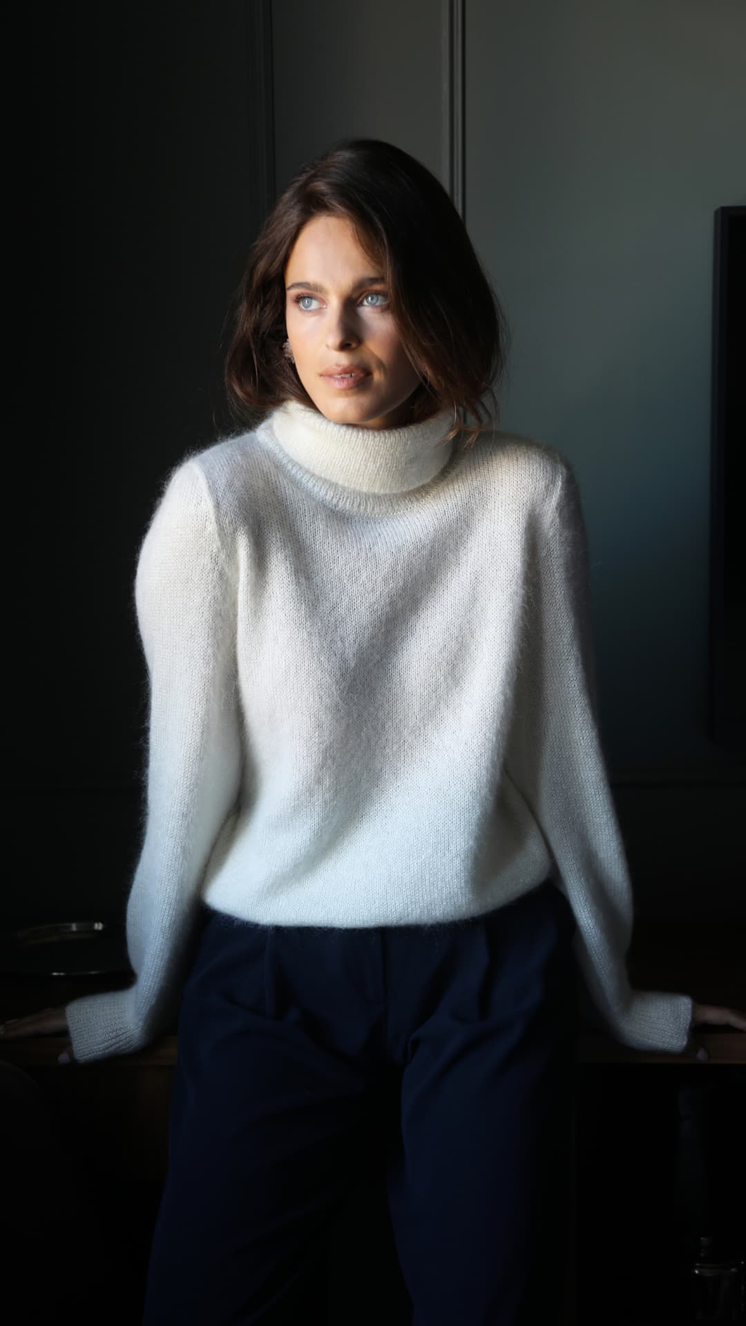 Annyblatt Tina maglione dolcevita mohair Naturale XS