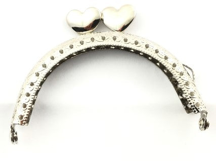 Il Filo di Arianna Clic Clac Cuore chiusura borsa 8,5 cm argento