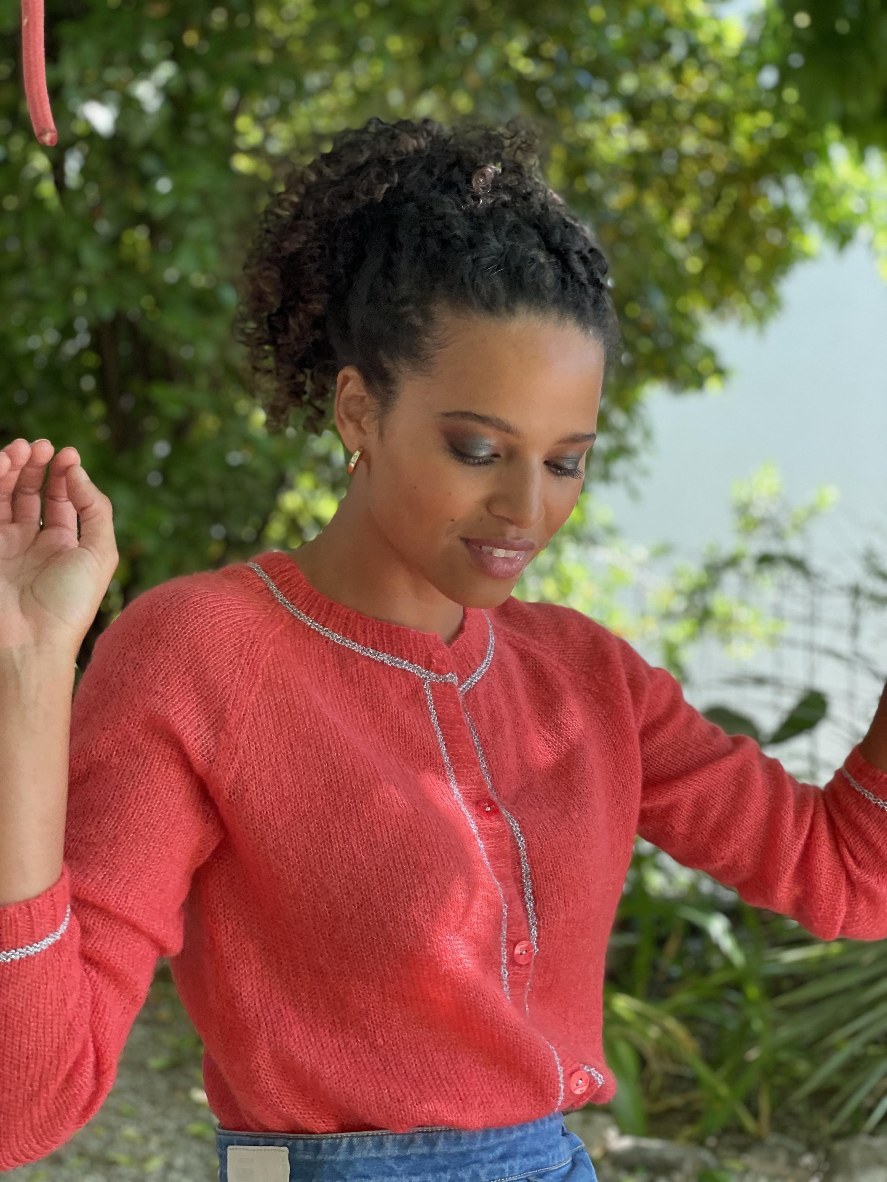 Annyblatt Honey Moon Cassis cardigan kit ferri S Capucine