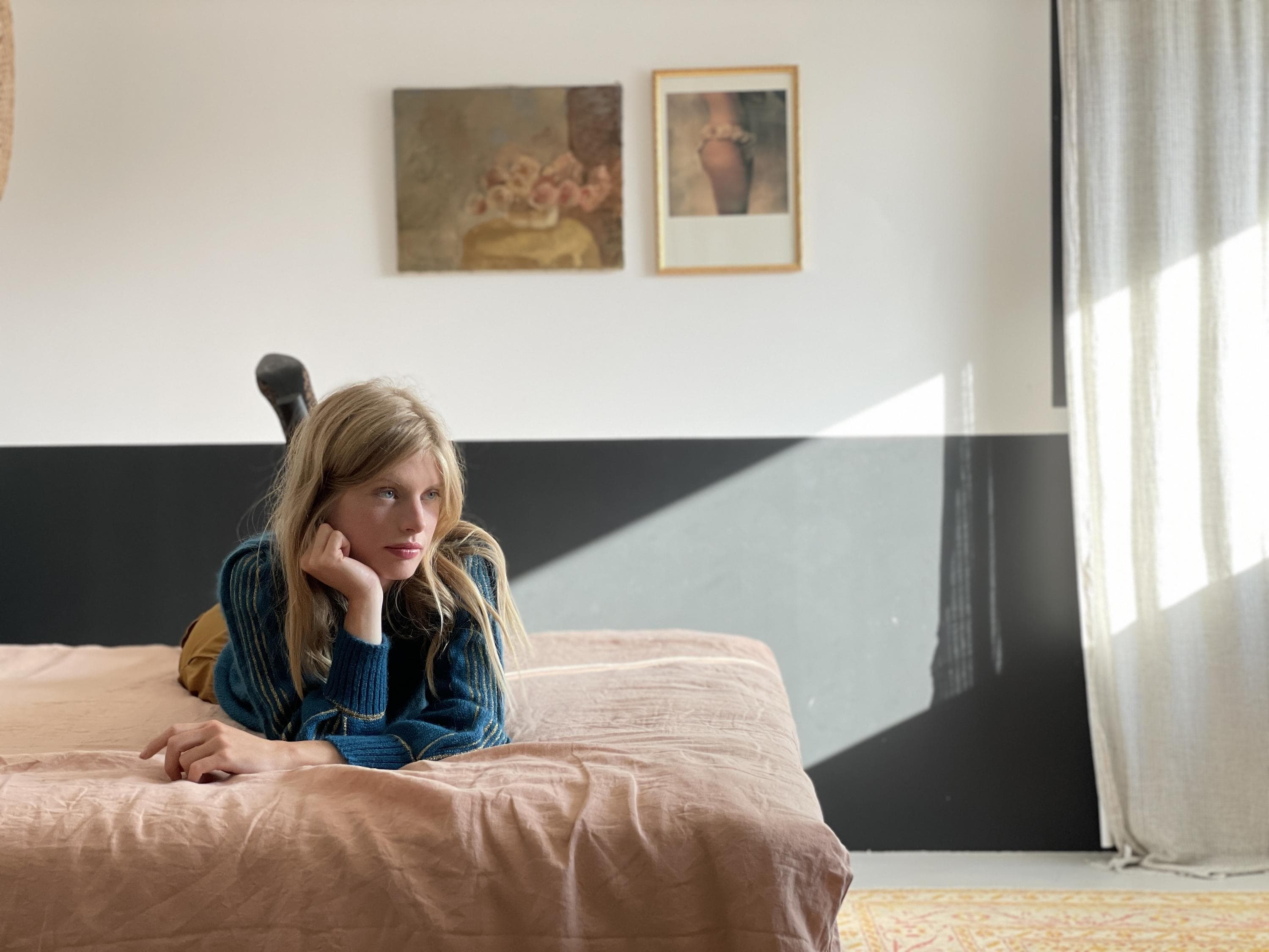 Anny Blatt Alix maglione mohair seta con filo oro