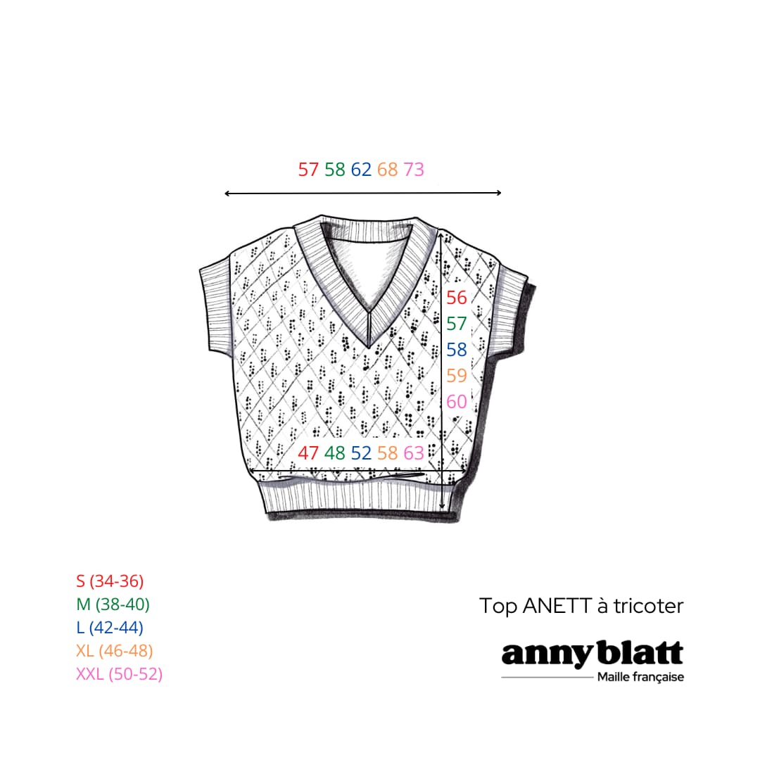 Anny Blatt Anett top kit maglia S nero cotone