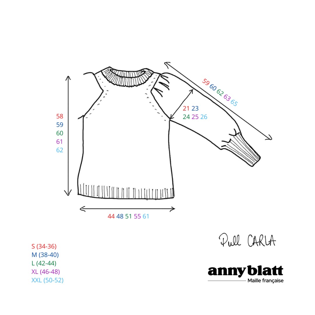 Anny Blatt Carla maglione ai ferri kit maglia merino