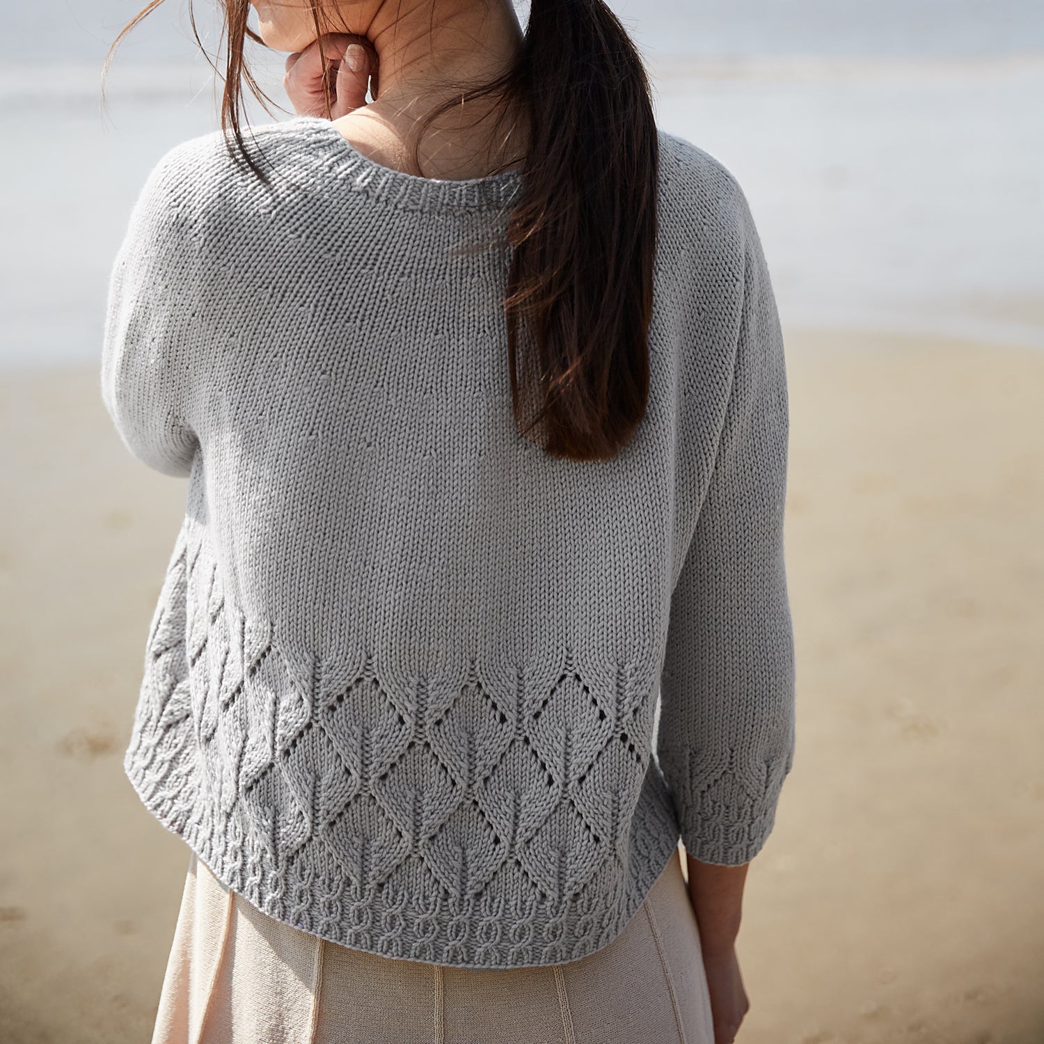 Rosy Green Wool Caresse Cardigan schema maglia donna