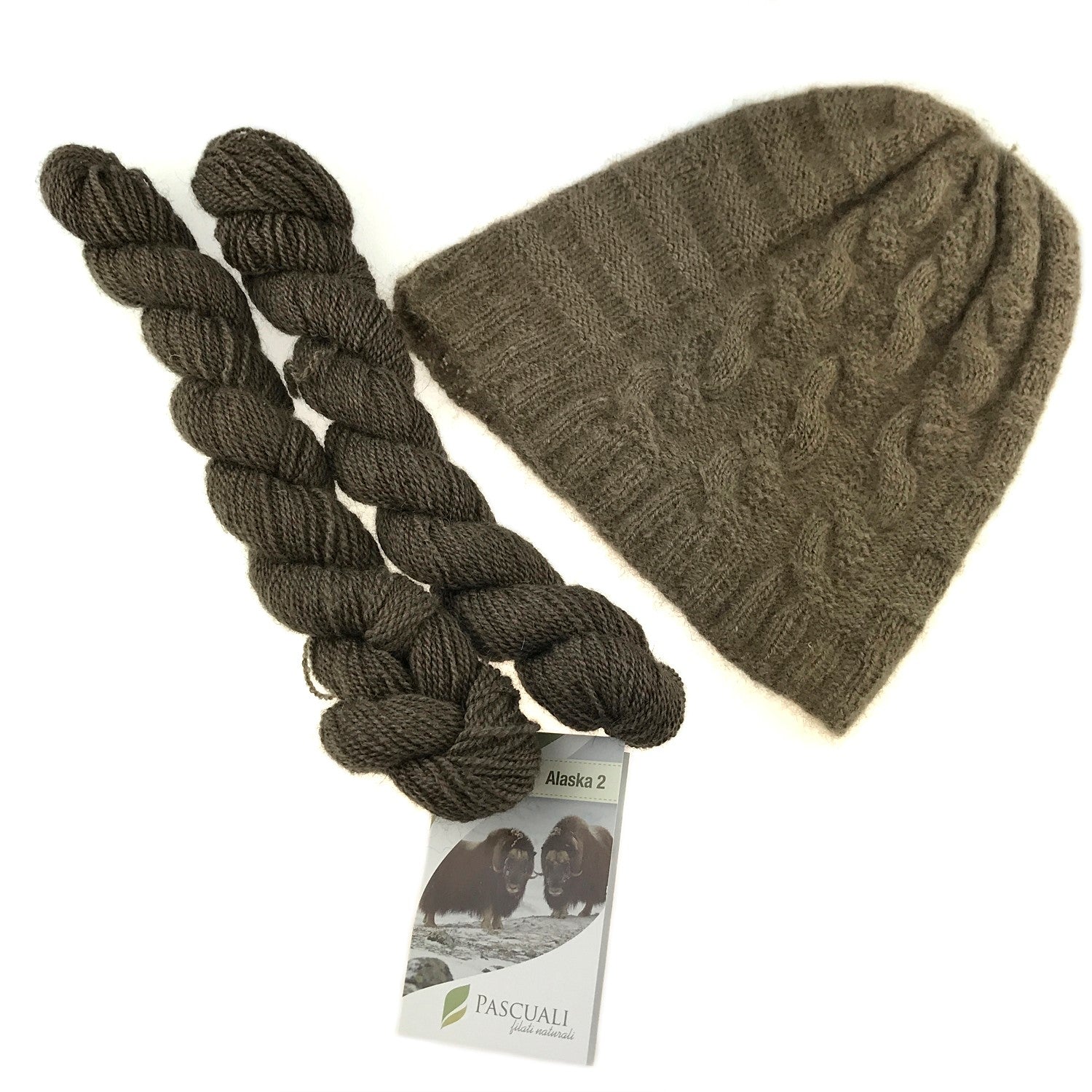 Pascuali Arktis Hat schema maglia cappello trecce qiviut