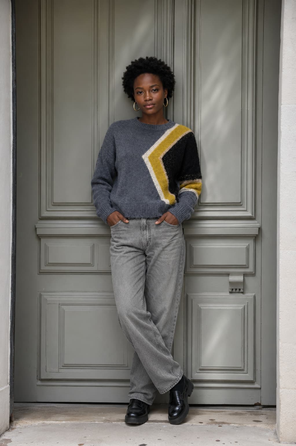 Annyblatt Daphne pullover kit maglia mohair taglia S antracite