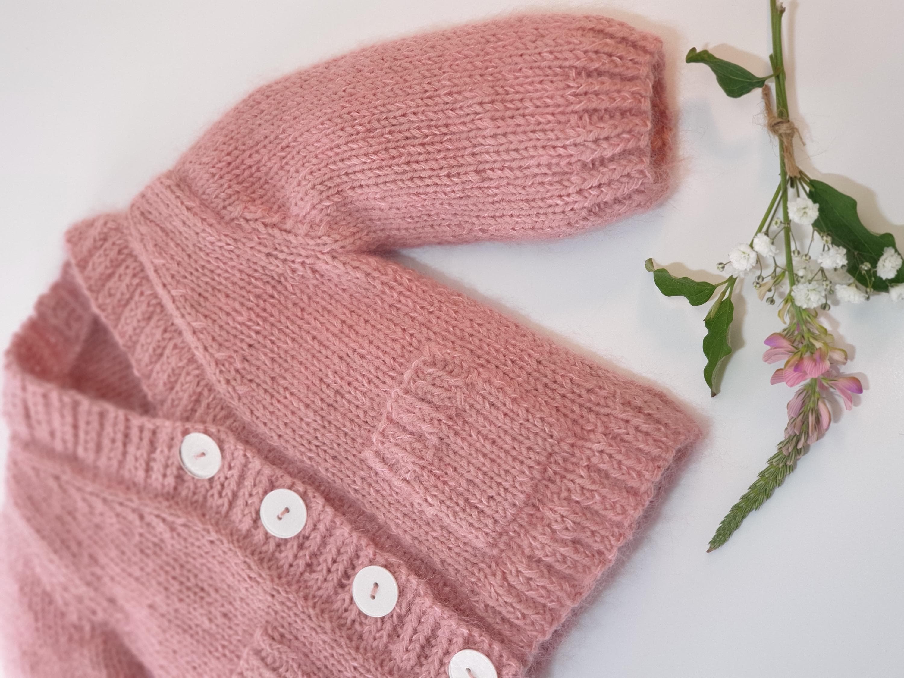 Anny Blatt Jojoba gilet neonato rosa antico