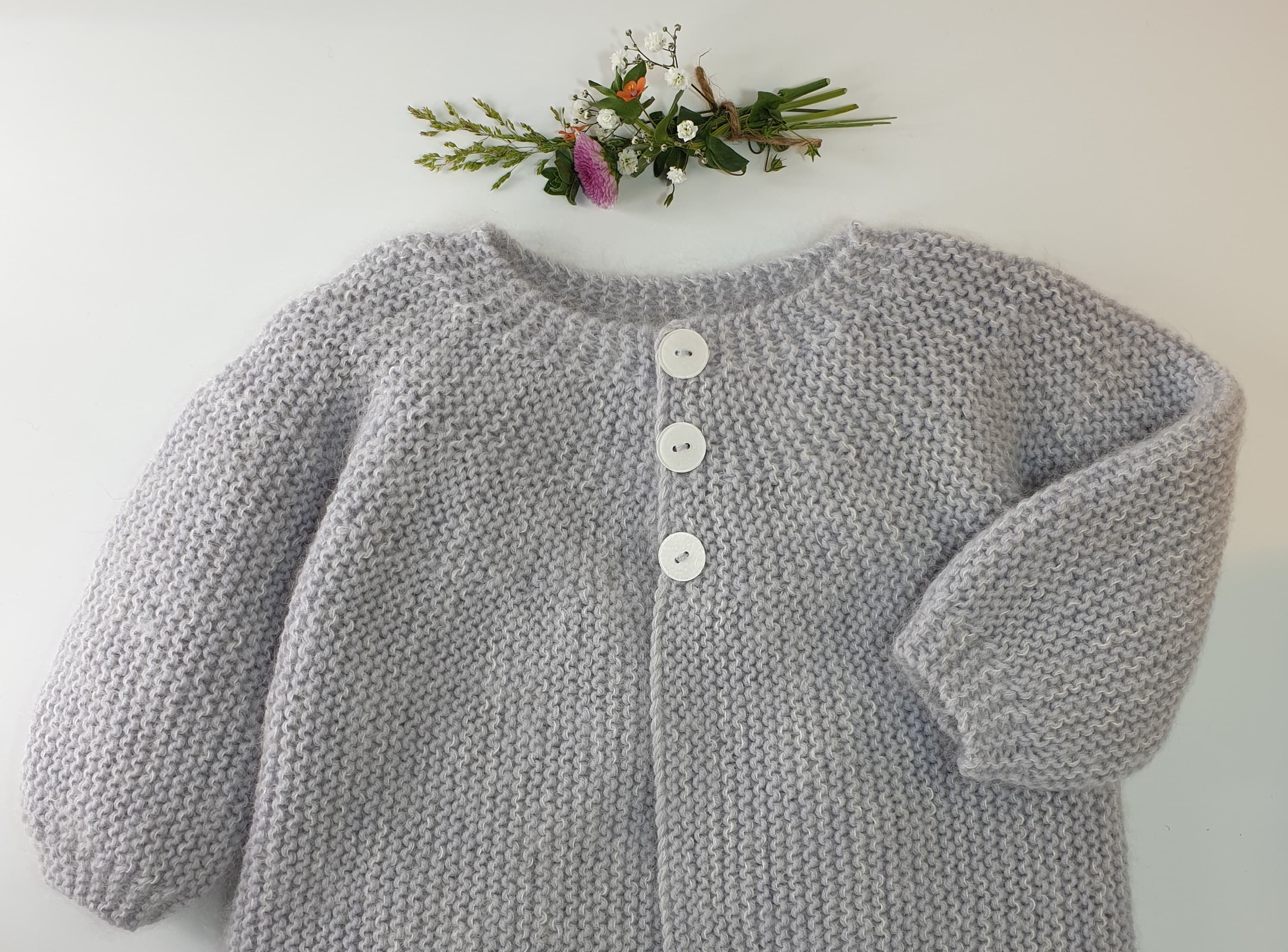 Annyblatt Acacia cappotto neonato kit maglia taglia 1 perla
