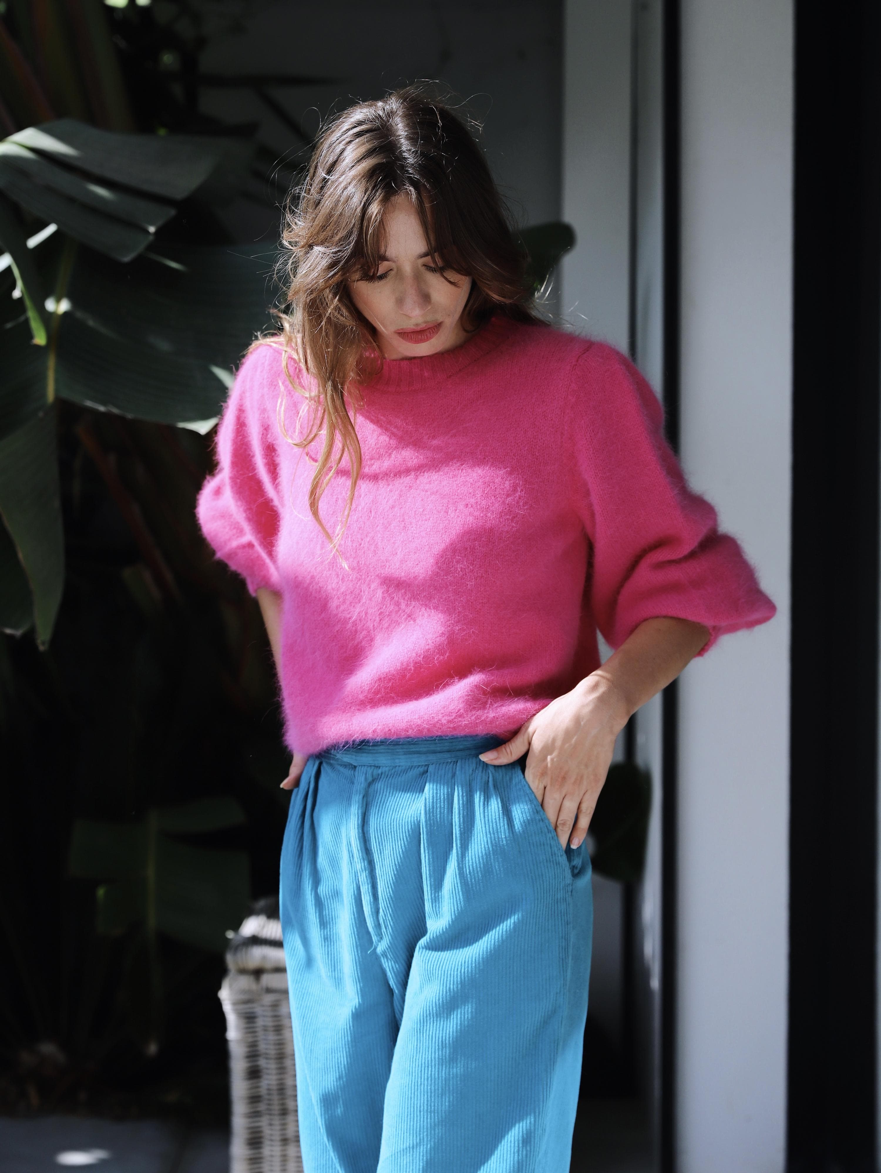 Anny Blatt Alix maglione angora rosa sorbetto leggero