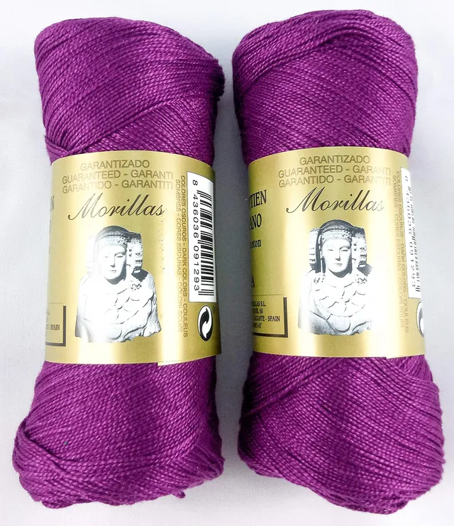 Morillas Zepelines Ne 8/2 filo cotone perlato viola 15 2pz