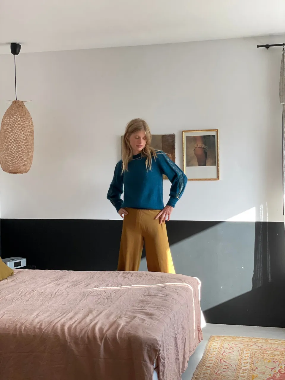 Annyblatt Alix maglione donna Pacifico mohair e oro