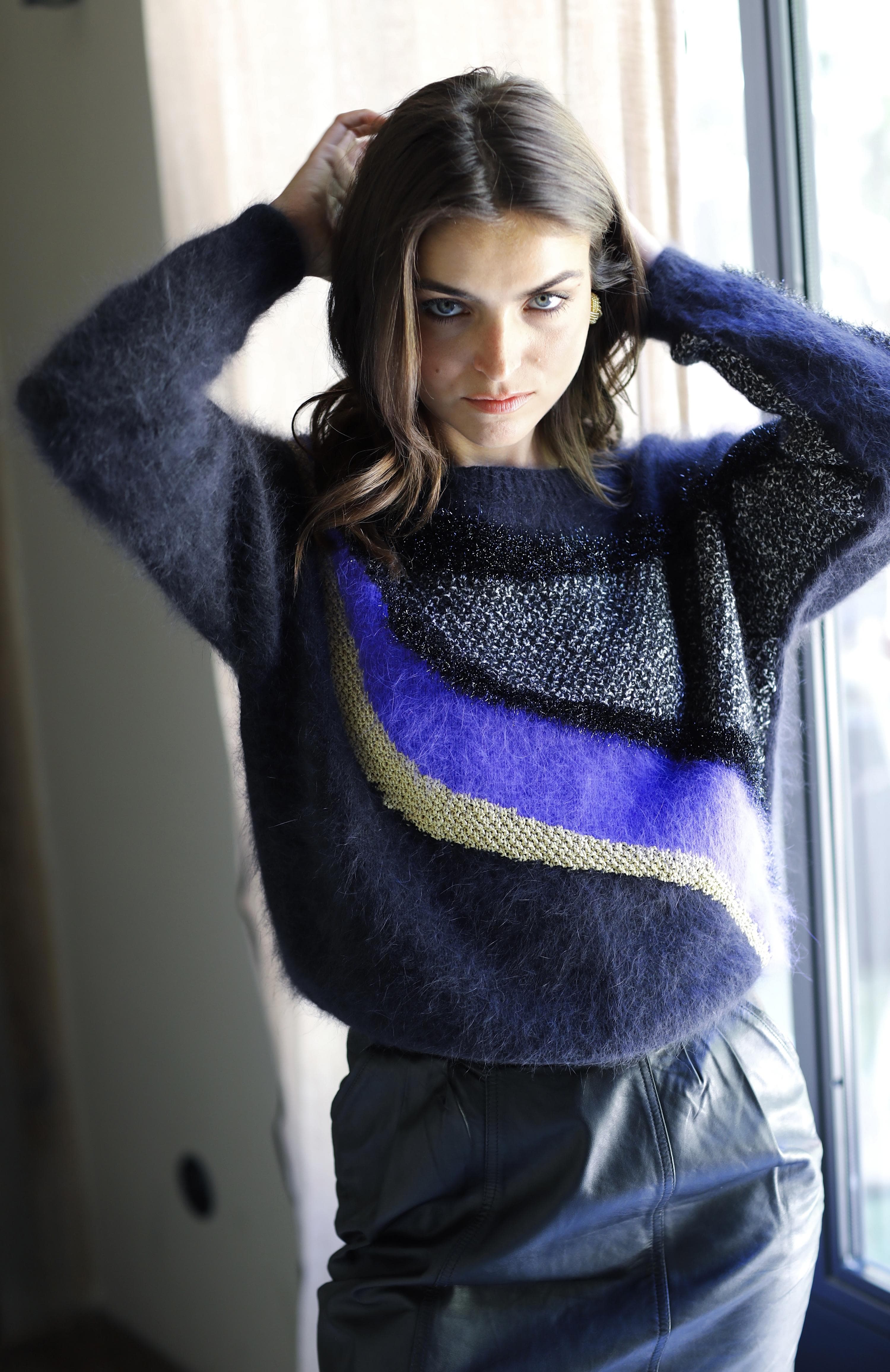 Anny Blatt Naomi pullover kit maglia angora jacquard