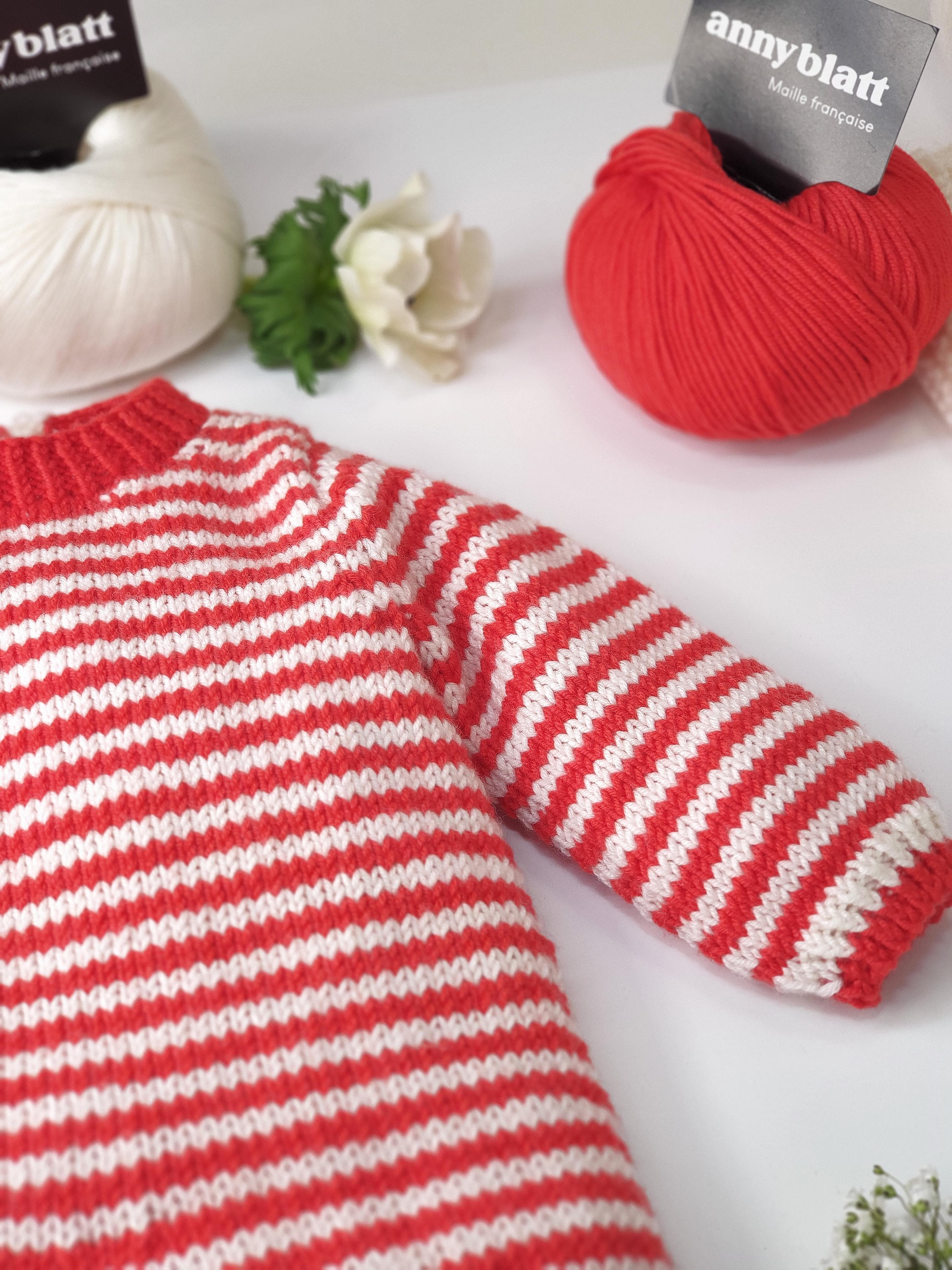Annyblatt Hêtre tutina neonato kit maglia taglia 1 rosso e naturale