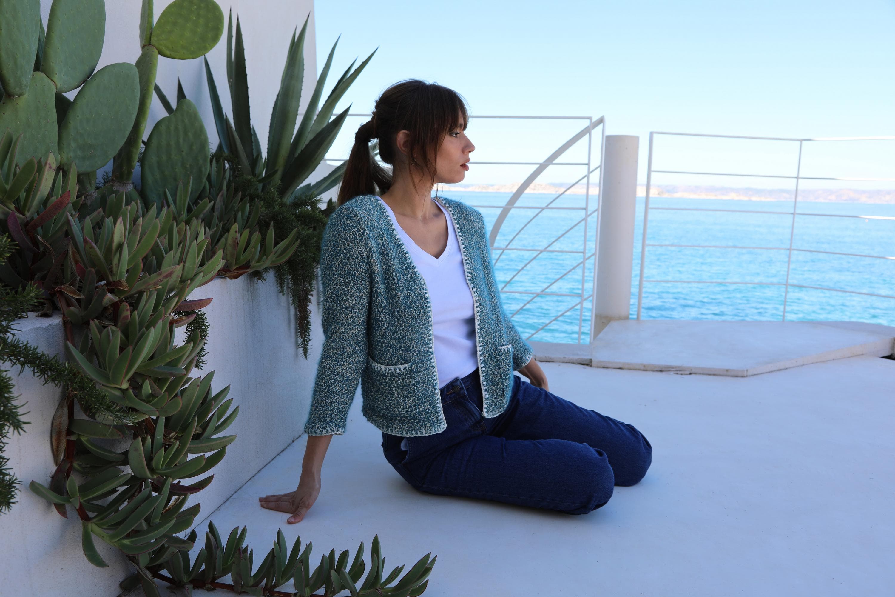 Anny Blatt Marianne kit maglia taglia S pacifico mohair