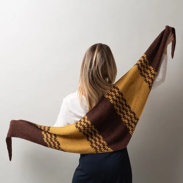 Pascuali Campi di Miele Shawl schema maglia mosaico