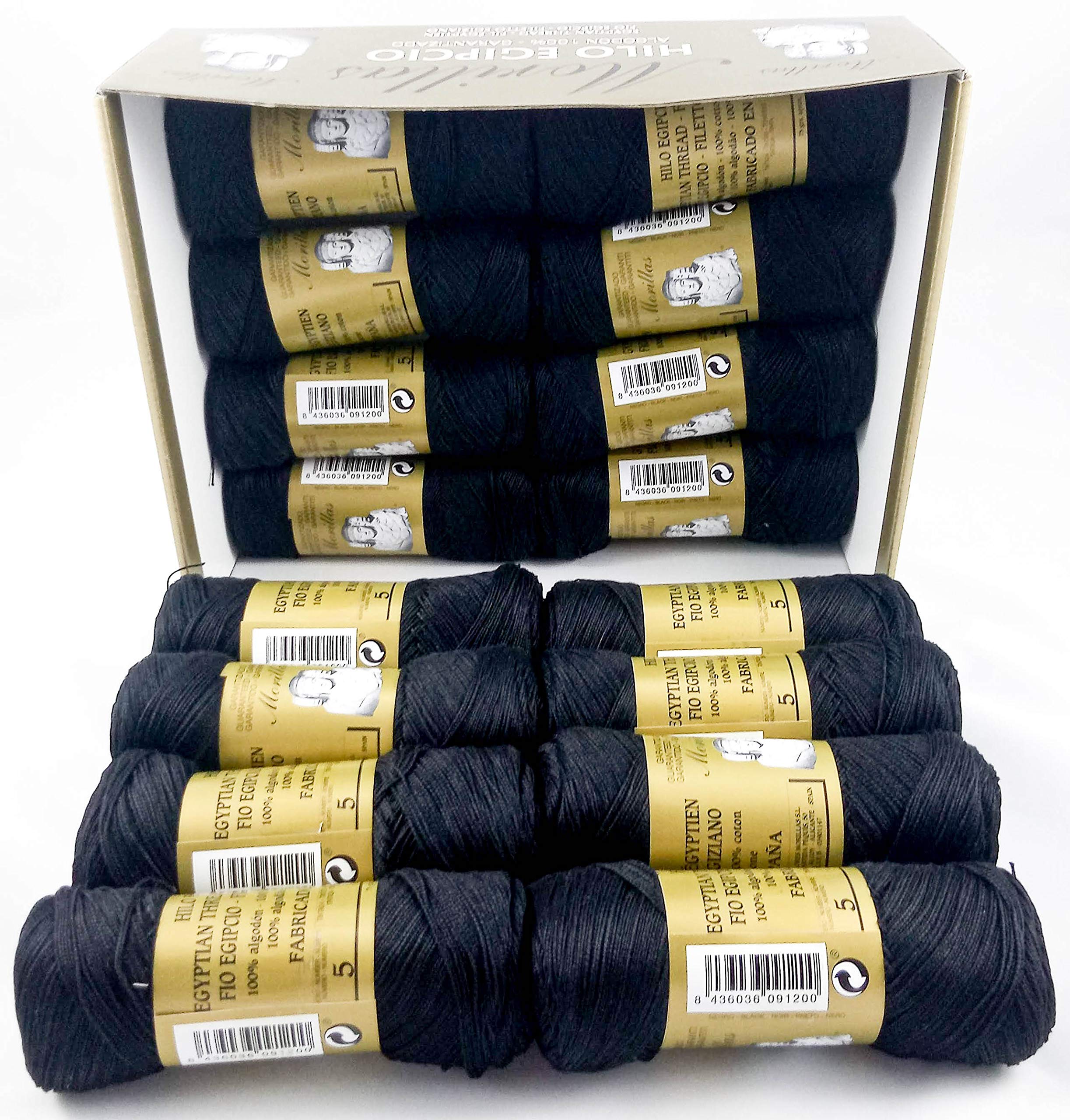 Morillas Zepelines Ne 5/2 cotone perlato nero 16pz