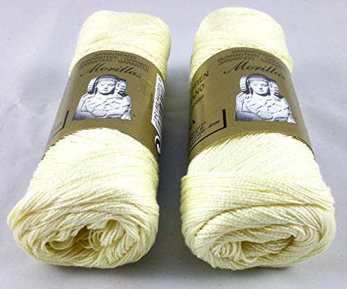 Morillas Zepelines Ne 8/2 cotone perlato giallo 3 x2 tinta unita