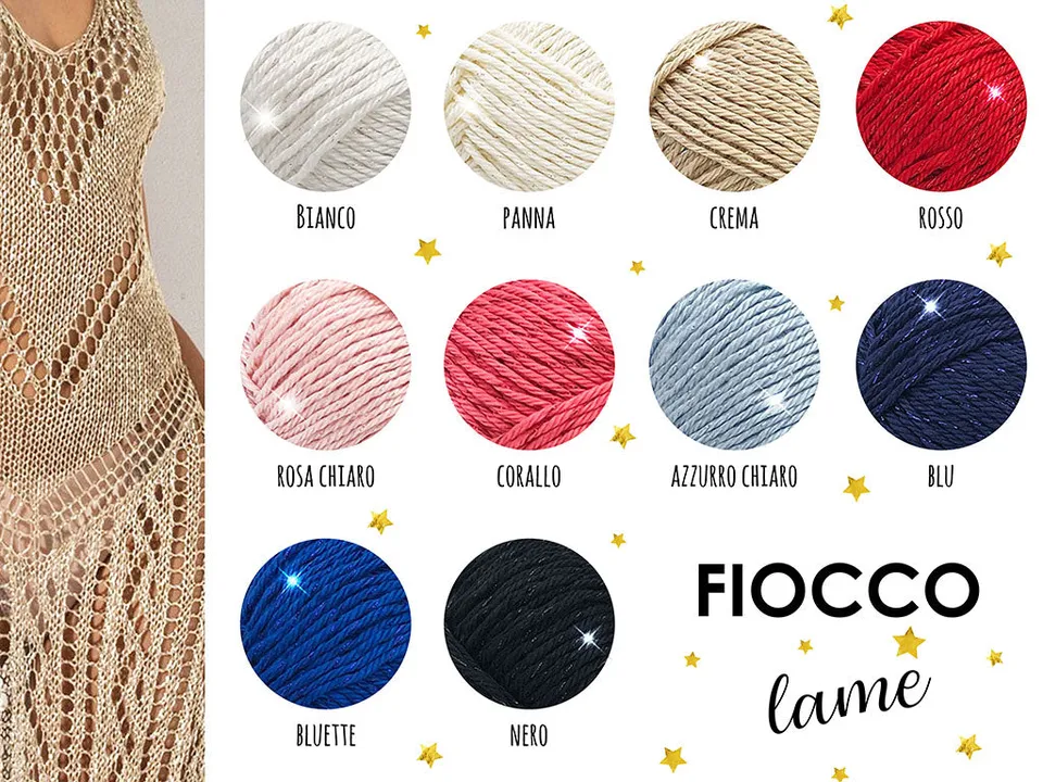Il Filo di Arianna Fiocco Lamé gomitolo cotone Bianco 7000