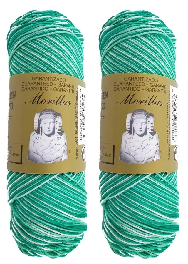 Morillas Zepelines Ne 5/2 cotone perlato turchese 30 x2 multicolore
