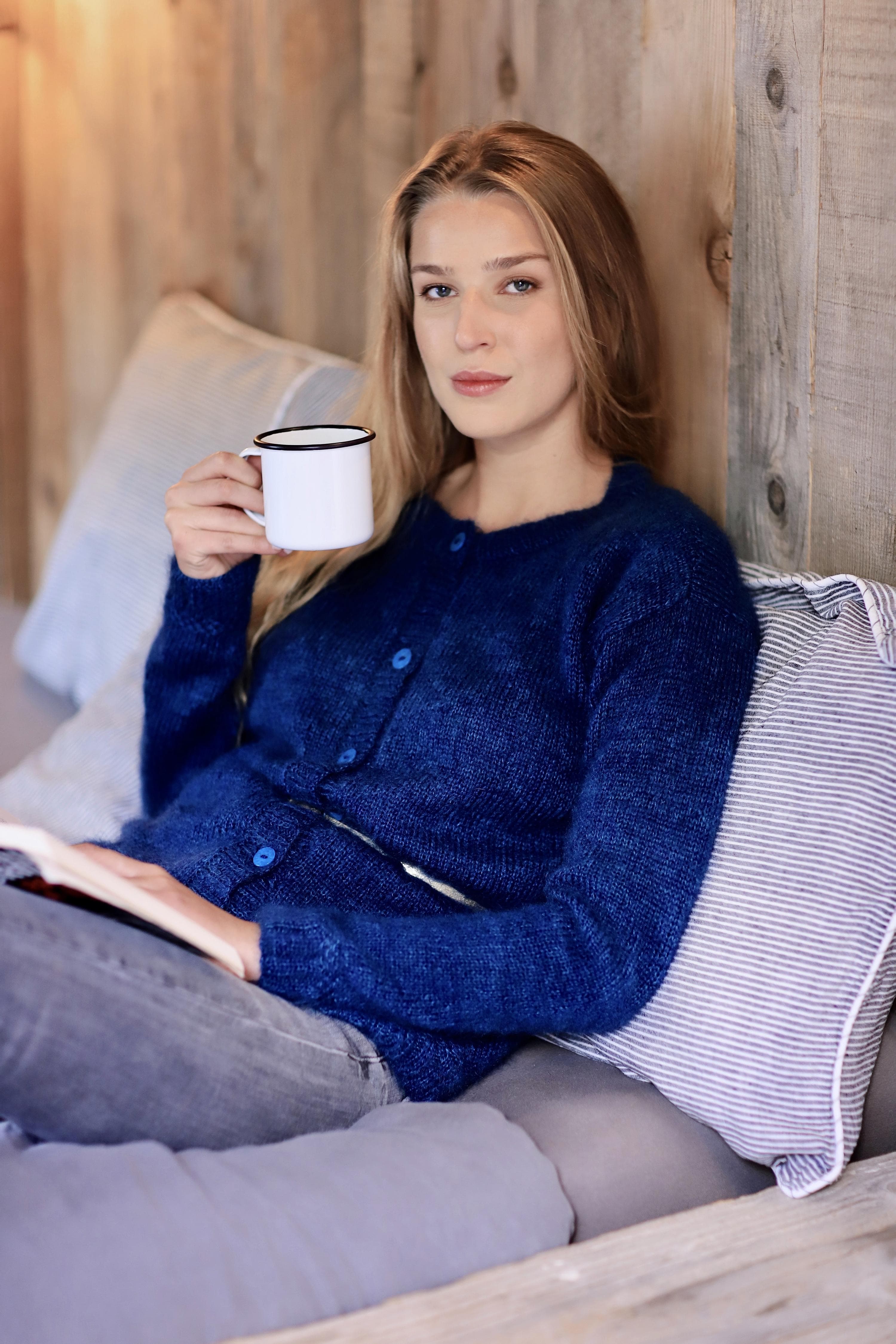 Anny Blatt Honey Moon Aude kit cardigan mohair seta