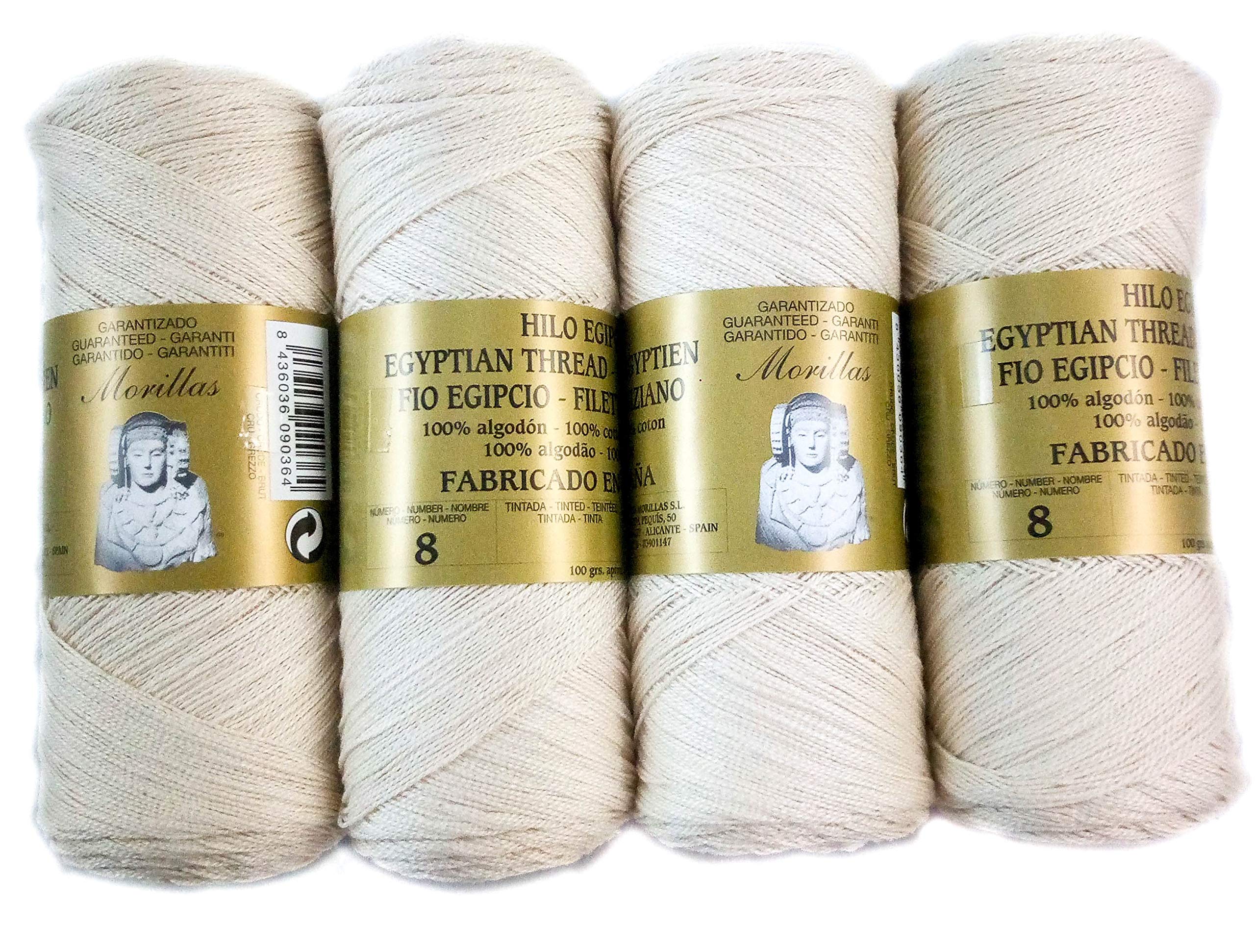 Morillas Zepelines Ne 8/2 filo cotone perlé ecrù 4x100 g
