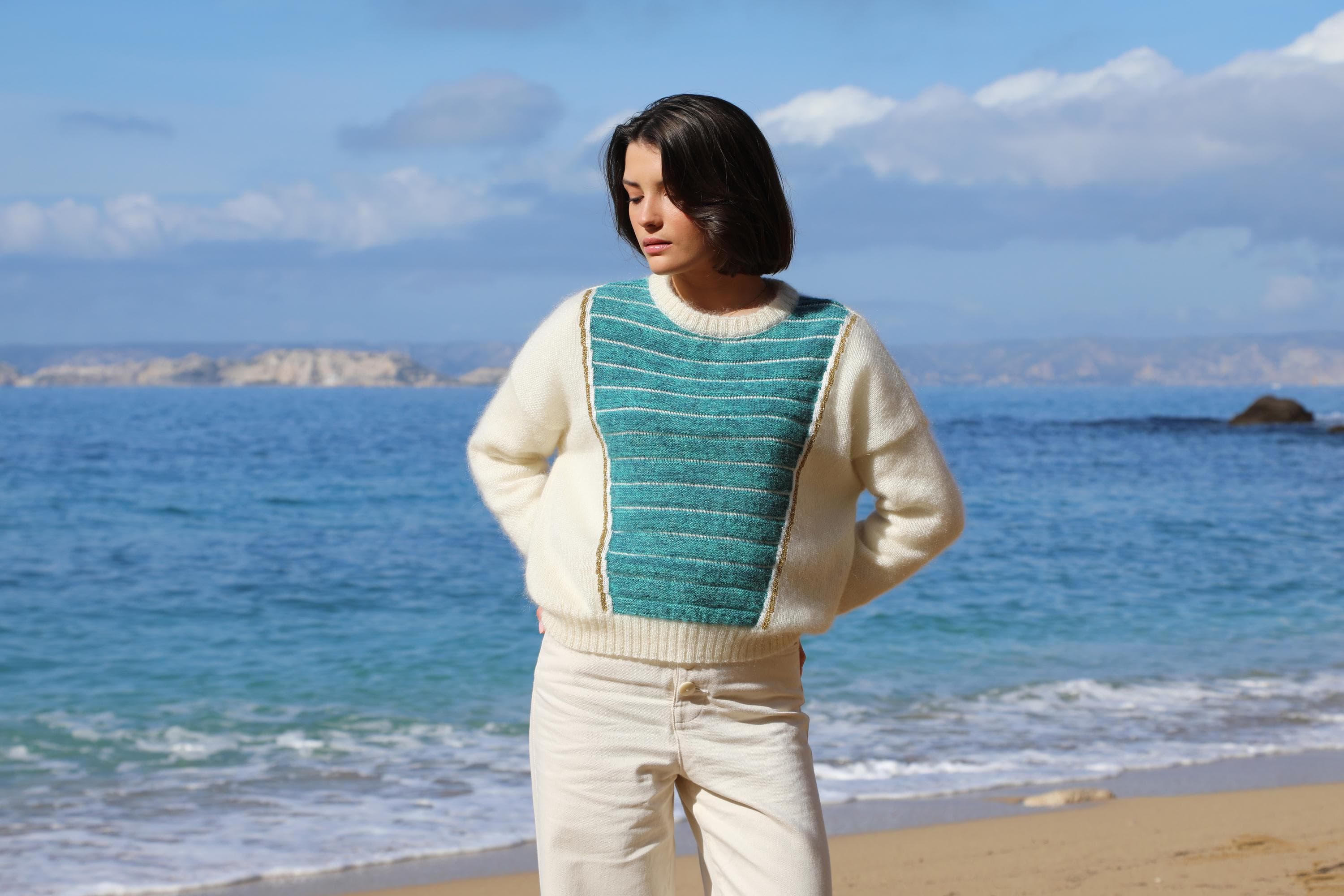 Annyblatt Petra pullover seta Tahiti maniche lunghe