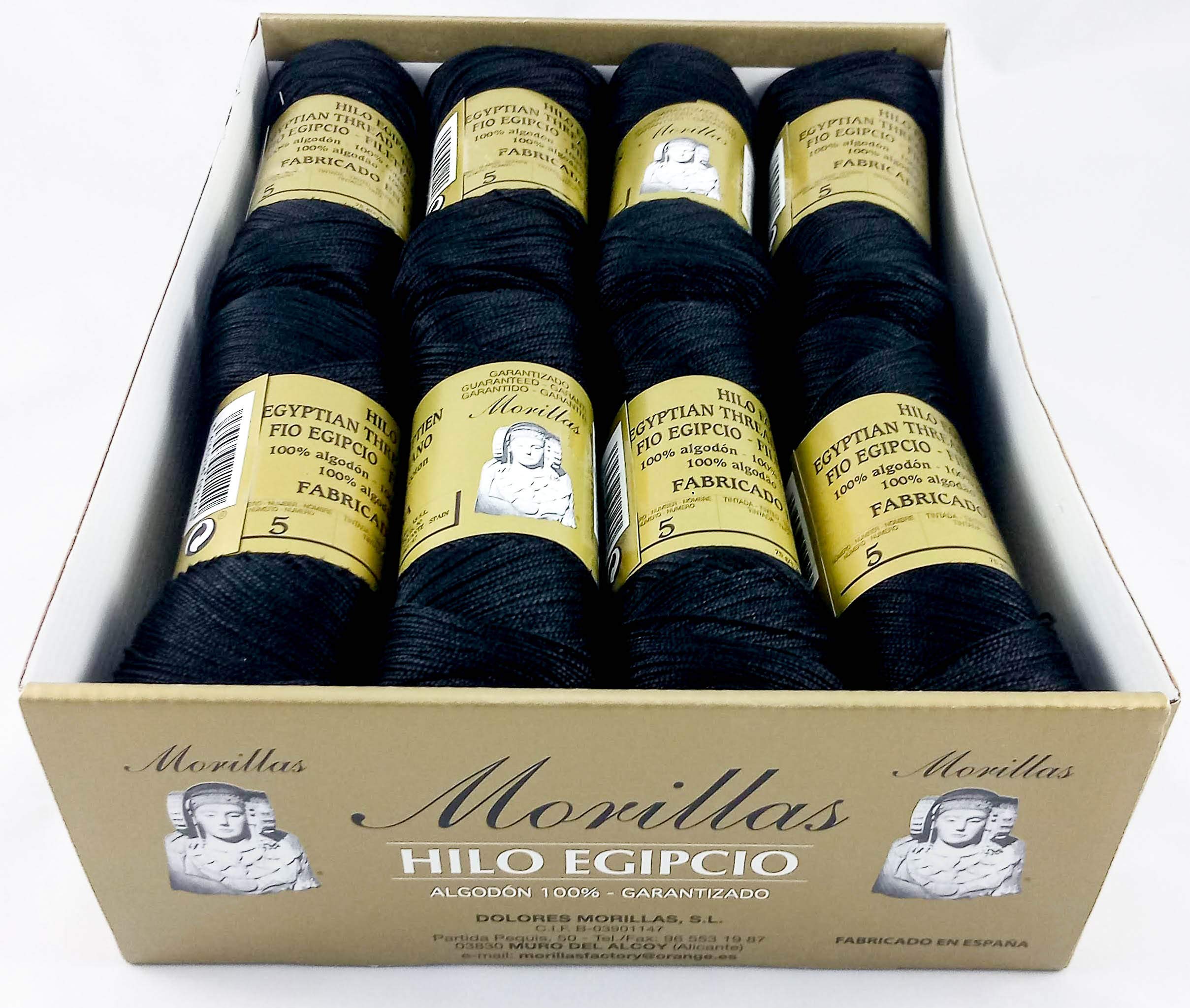 Morillas Zepelines Ne 5/2 cotone perlato nero 16pz