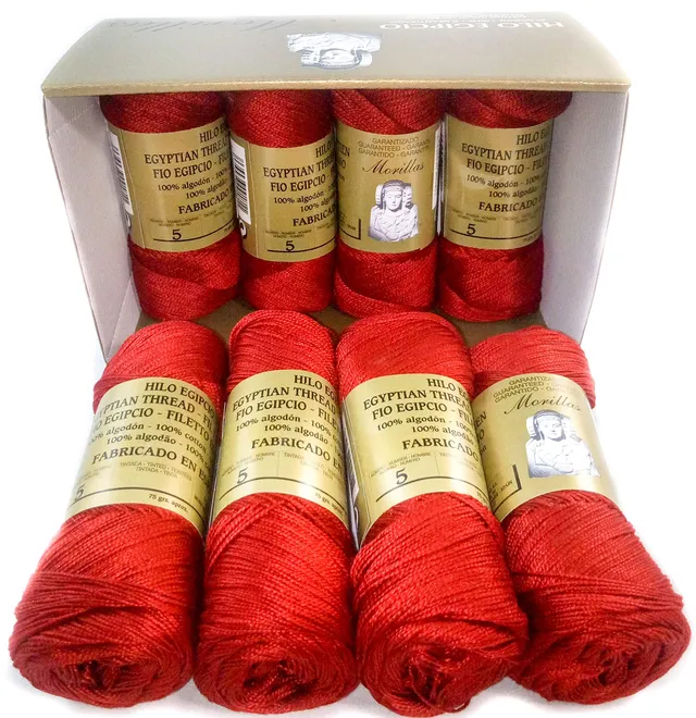 Morillas Zepelines Ne 5/2 filo di cotone granata 18 8 pezzi mercerizzato