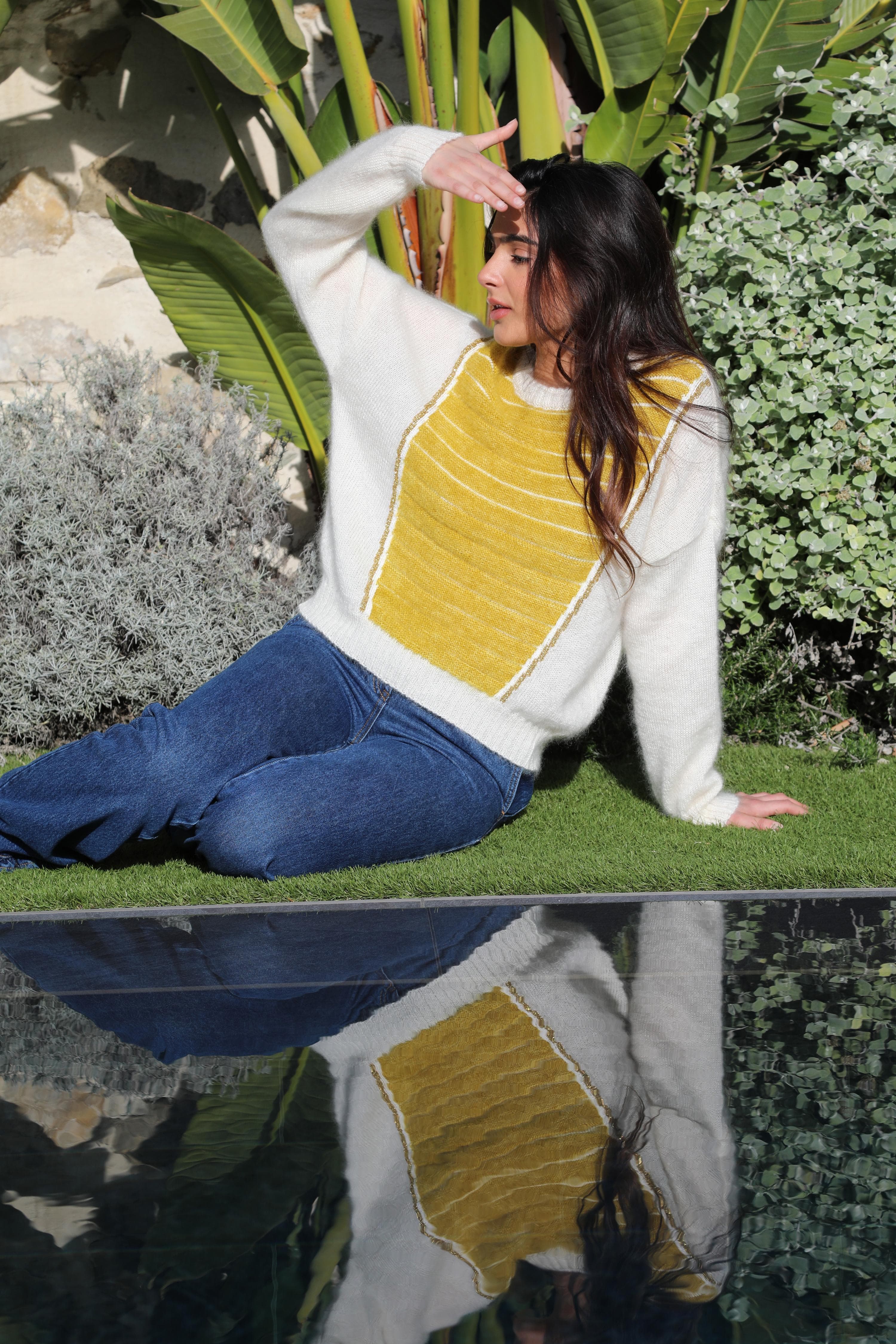 Annyblatt Petra maglione mohair palmier giallo taglia M