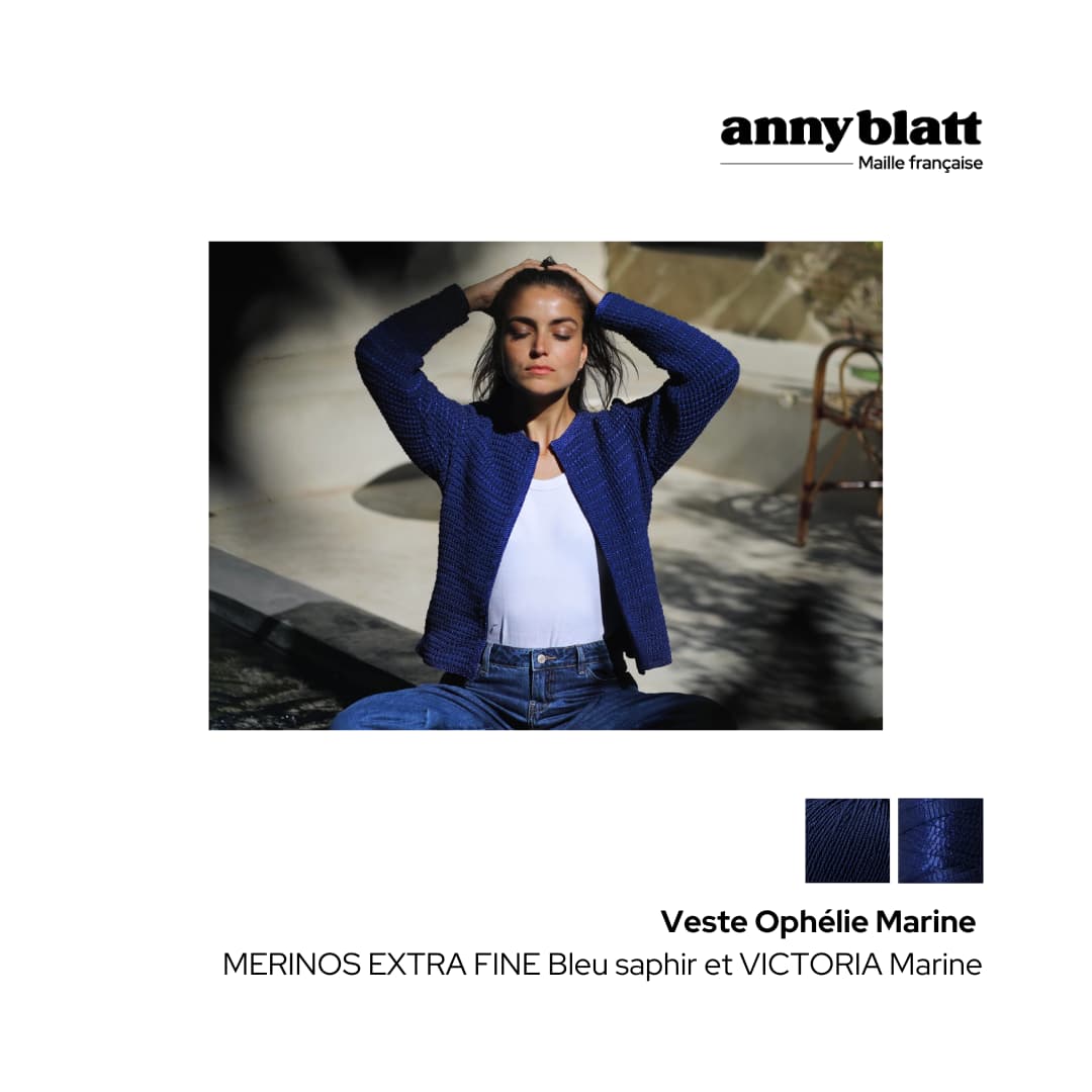 Anny Blatt Ophelie giacca donna marine taglia S merino