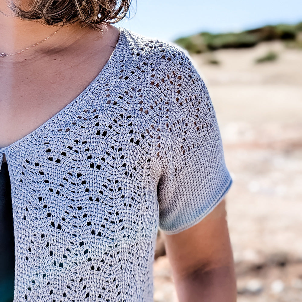 Pascuali Pearl Top schema top uncinetto tunisino maniche corte