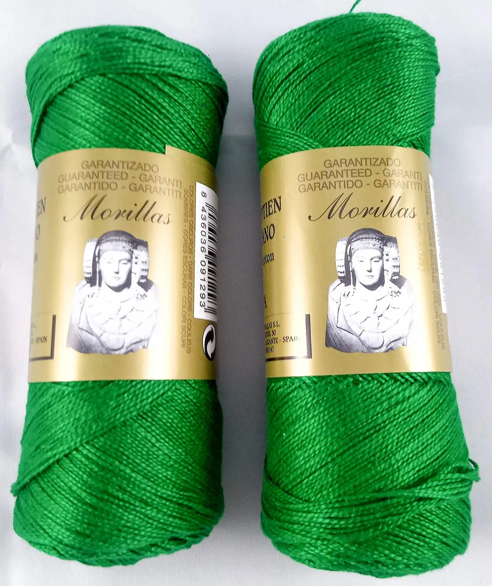 Morillas Zepelines Ne 5/2 cotone perlato verde 12 x2 tinta unita