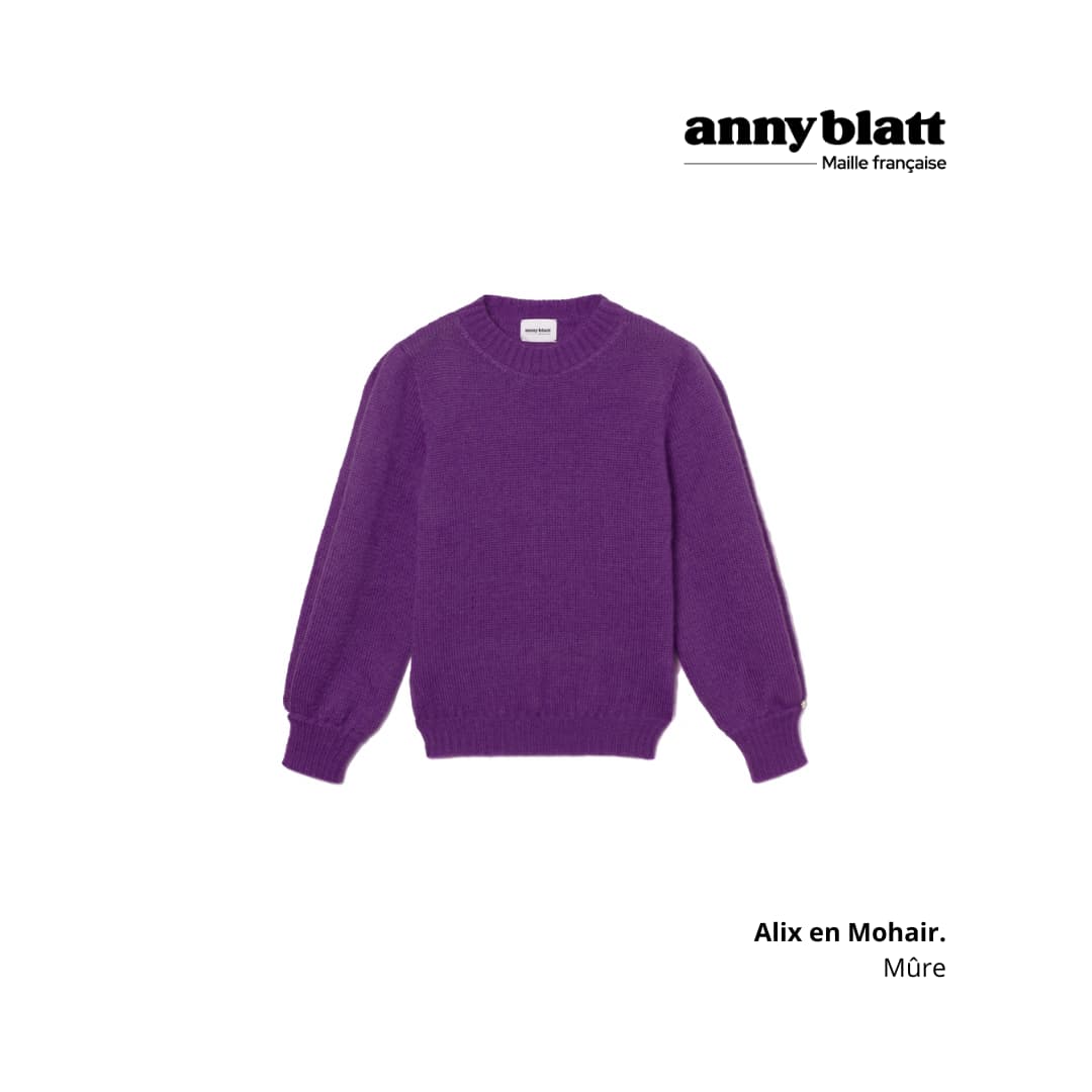 Anny Blatt Alix maglione mohair seta donna viola Mure