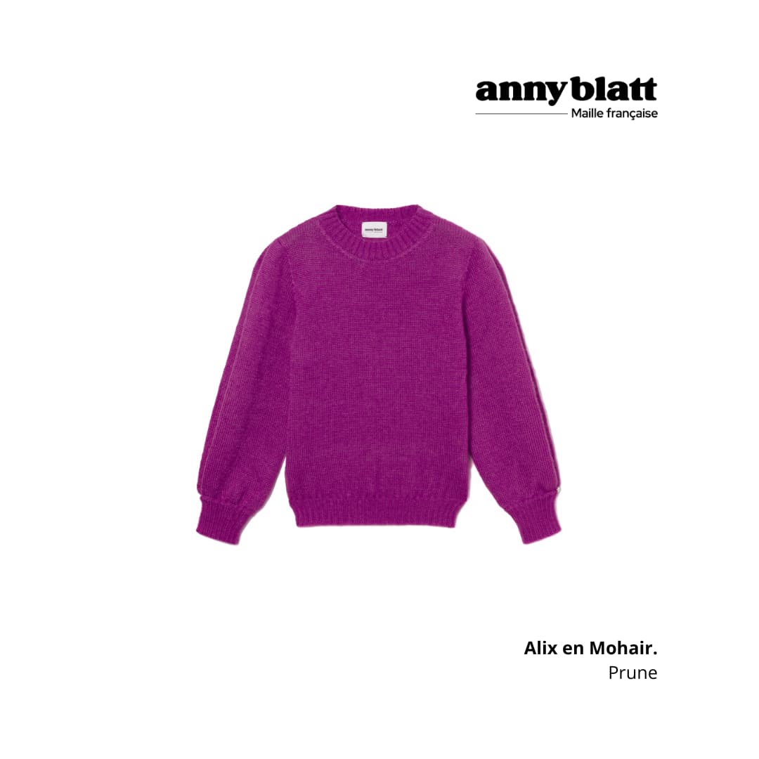 Annyblatt Alix maglione mohair XS color violine