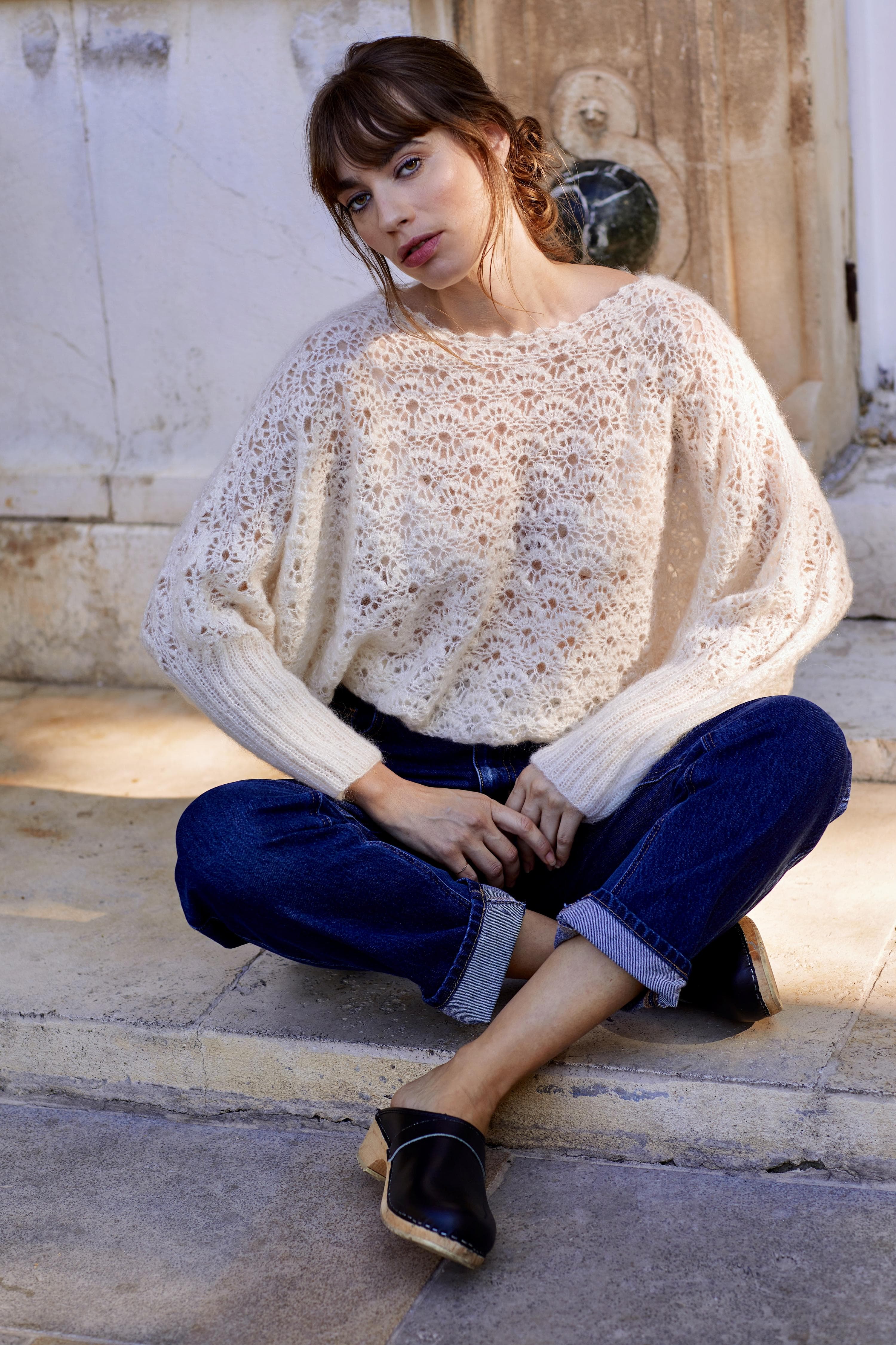 Anny Blatt Garance Honey Moon kit uncinetto mohair taglia S naturale