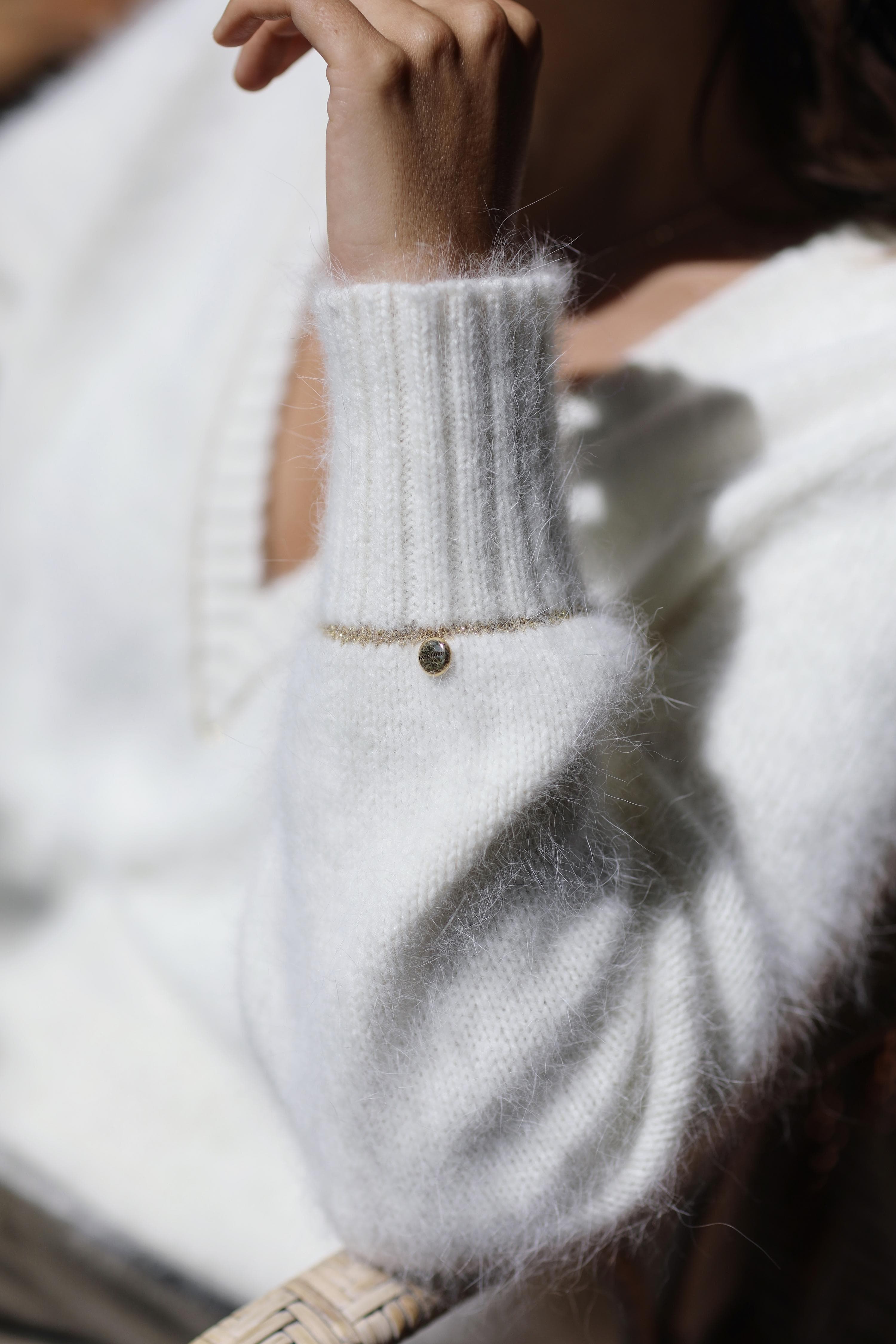 Anny Blatt Avy maglione scollo V kit maglia angora
