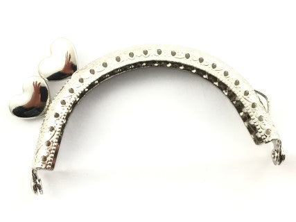 Il Filo di Arianna Clic Clac Cuore chiusura borsa 8,5 cm argento